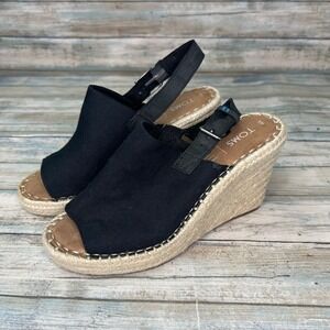 Toms Black Wedges